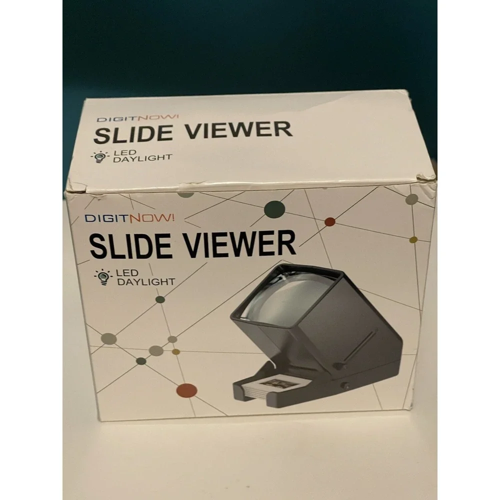 Rybozen 35mm Slide Viewer LED Daylight 3X Magnification AA Battery Powered Desk